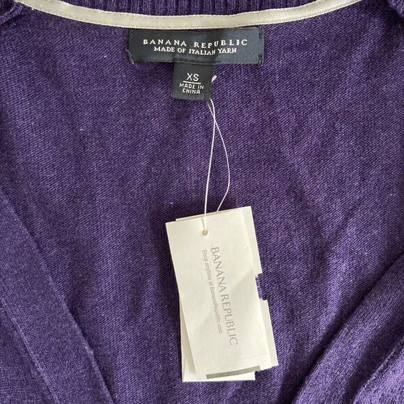 Banana Republic Womens Purple Button Front Wool Blend Cardigan Size XS - Picture 7 of 8